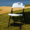 4 Pack Portable Plastic Folding Chairs; Sturdy Design; Indoor/Outdoor Events; Perfect for Camping/Picnic/Tailgating/Party; Easy to Clean; White - Whit