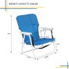 Oxford Cloth Iron Outdoor Beach Chair  XH - Blue