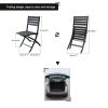 Outdoor Folding Chair Set of 2 All Weather Aluminum Patio Chairs - grey