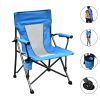 Free shipping Extended-weighted steel frame 350 lb folding chair, 600D PVC powder coated portable camping chair11.13 lb net, with cup holder and liner