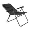 26" Wide Reclining Sling Chair with Pillow; 275 lbs - Black - aluminum