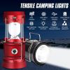 Solar LED Camping Light Portable Camping Lamp USB Rechargeable Flashlight Emergency Tent Lamp Torch Waterproof Lighting Outdoor - CN - Blue rechargeab