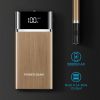 20800mAh Power Bank 76.96W External Battery Pack 3.1A Dual USB Charge Ports w/ LCD Display Flashlight Travel - Gold