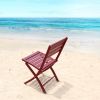 Outdoor Folding Chair Set of 2 All Weather Aluminum Patio Chairs - Red