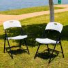 4 Pack Portable Plastic Folding Chairs; Sturdy Design; Indoor/Outdoor Events; Perfect for Camping/Picnic/Tailgating/Party; Easy to Clean; White - Whit