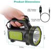 100000LM Super Bright LED Searchlight Portable Handheld Flashlight - Black