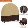 Windproof Dry Wood Pile Holder Storage Tarp Cover  - khaki