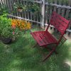 Outdoor Folding Chair Set of 2 All Weather Aluminum Patio Chairs - Red