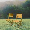 Outdoor Folding Chair Set of 2 All Weather Aluminum Patio Chairs - Yellow