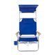 Metal beach chair with sunshade - Blue - aluminum, steel, polyester