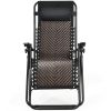 Folding Rattan Patio Zero Gravity Lounge Chair Recliner w/ Headrest - as pic - Steel + Rattan