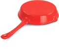 MegaChef Enameled Round 8 Inch PreSeasoned Cast Iron Frying Pan - Red