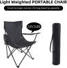 YSSOA Portable Folding Black Camping Chair; Large - as Pic