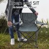 YSSOA Portable Folding Grey Camping Chair; Large - as Pic