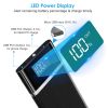 20800mAh Power Bank 76.96W External Battery Pack 3.1A Dual USB Charge Ports w/ LCD Display Flashlight Travel - Black