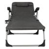 Beach Folding Chaise Lounge Recliner with 7 Adjustable Positions - Gray