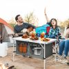 Travel Party Adjustable Height Folding Camping Table - Gray - Camping Table