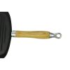 Cast Iron Grill Pan BBQ Skillet Wooden Handle - 50125