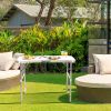 Patio Folding Camping Table Aluminum Adjustable Portable Outdoor Indoor - White - Aluminum