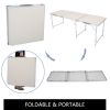 US Stock Home Use Aluminum Alloy Portable Folding Table White Outdoor Picnic Camping Dining Party Indoor RT - 180x60x70cm