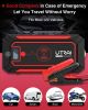 UTRAI 2500A 24000mAh(8L Gas 7.5L Diesel Engine) 12V Battery Jump Pack Power Bank with Flashlight, USB QC3.0 (Model BJ-4-OR) - Orange - 24000mAh