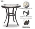 [Dropshipping] 3 Piece Bistro Set, Handmade Contemporary Round Table Folding Chairs Outdoor Patio Furniture - Aluminum - Folded