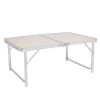 US Stock Home Use Aluminum Alloy Portable Folding Table White Outdoor Picnic Camping Dining Party Indoor RT - 90x60x70cm