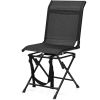 Folding 360 Silent Swivel Hunting Chair Blind Chair All-weather Outdoor - Black - Iron + Mesh Fabric