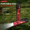 Mini Pocket LED Flashlight Clip On Rechargeable Torch Light Lamp Camping Hiking - Red