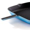 Elegant Hosehold Kitchen Square Enamel Cast Iron Grill Pan  - Blue - 11 In