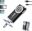 G2 mini flashlight key chain; 5 modes small Led flashlight; EDC key chain brightest flashlight magnetic cap clip.Black - as Pic