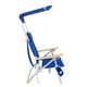 Metal beach chair with sunshade - Blue - aluminum, steel, polyester