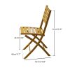 Outdoor Folding Chair Set of 2 All Weather Aluminum Patio Chairs - Yellow