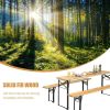 3 Pieces Folding Wooden Picnic Table Bench Set - Black (iron frame)