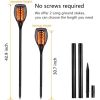 Solar Torch Lights; 48" Height Larger Solar Torches with Flickering Flames Outdoor Garden Indoor Decor - 4 Pack - black - Big(4 Pack)