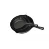 Set of 3 BBQ Steak Pans Cast Iron - Black