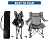 YSSOA Outdoor Camping Chair with Removable Footrest; Large; Grey - as Pic