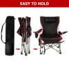 YSSOA Removable Footrest Reclining Camping Chair; 1-Pack; Black - as Pic