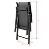 4 Pcs Patio Folding Chair Set , Outdoor Lounge Chairs  for Deck Garden Lawn Pool XH - Iron Tube: Black  Cloth: Gray And White