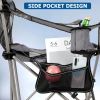 YSSOA Outdoor Camping Chair with Removable Footrest; Large; Grey - as Pic