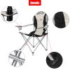 Medium Camping Chair Fishing Chair  Folding Chair XH - Black Gray