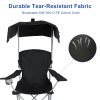 YSSOA Canopy Lounge Chair with Sunshade for Camping; Hiking; Travel; and Other Outdoor Events; with Cup Holder; 21.6" x 21.6" x 36"; Black; 1-Pack - a