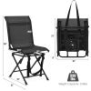 Folding 360 Silent Swivel Hunting Chair Blind Chair All-weather Outdoor - Black - Iron + Mesh Fabric