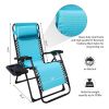 Zero Gravity Chair Patio Folding Lawn Lounge Chairs Outdoor Foldable Camp Reclining Lounge Chair with sidetable for Backyard Porch Swimming Poolside a