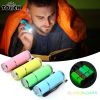 Glow In Dark Flashlight; Rubber Coated Mini 9 LED Flashlight; Portable Handy Light For Camping; Hiking; Night Reading; Cycling; Backpacking - Blue-1PC